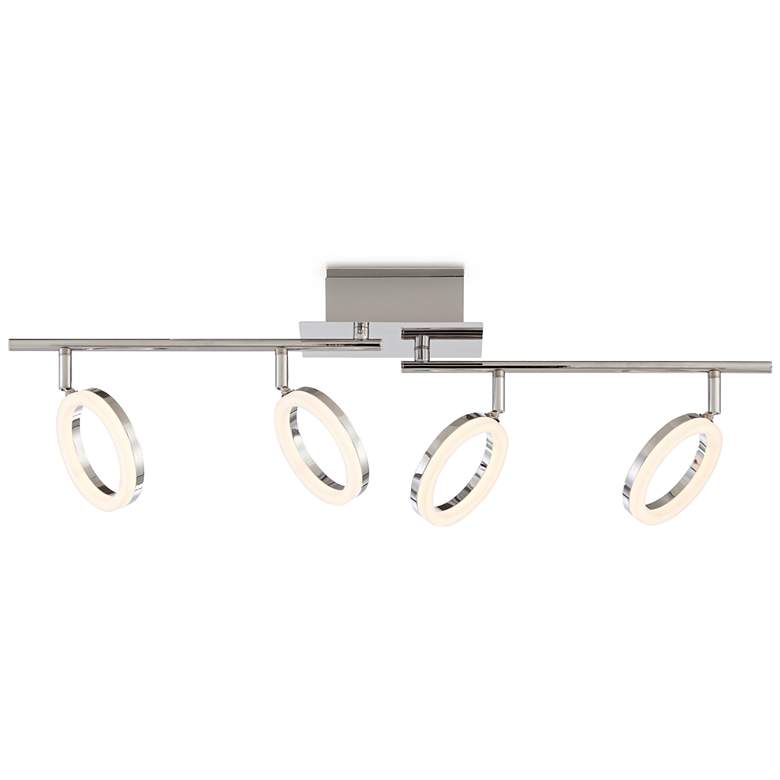 Image 5 Pro Track 30" Wide 4-Light Chrome LED Light Ring Track Fixture more views