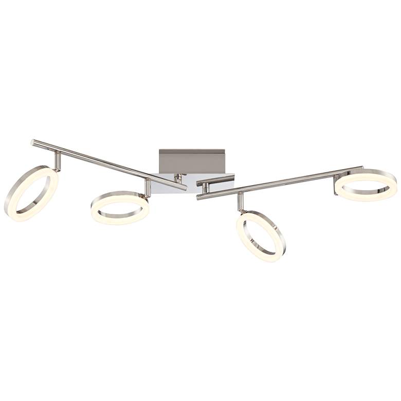 Image 6 Pro Track 30" Wide 4-Light Chrome LED Light Ring Track Fixture more views