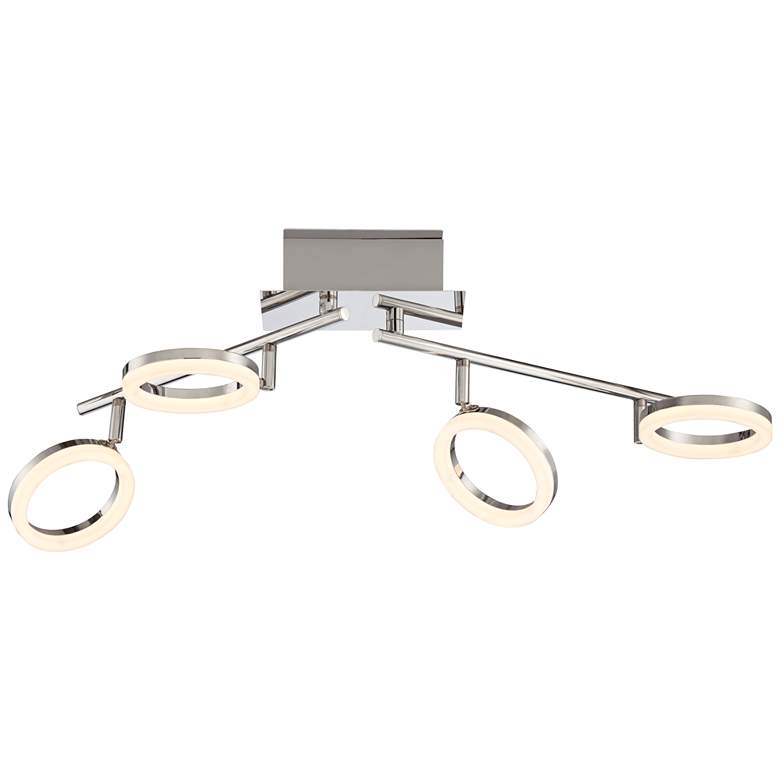 Image 7 Pro Track 30" Wide 4-Light Chrome LED Light Ring Track Fixture more views