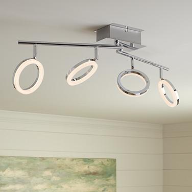 Pro Track 30" Wide 4-Light Chrome LED Light Ring Track Fixture