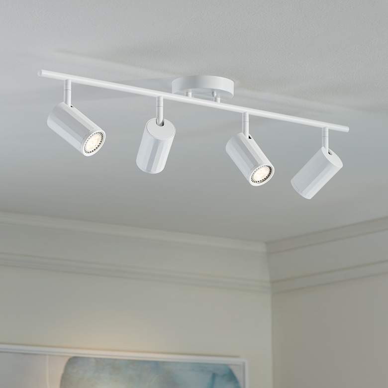 Image 1 Pro Track 31 1/2" Wide 4-Light White LED GU10 Track Light Fixture
