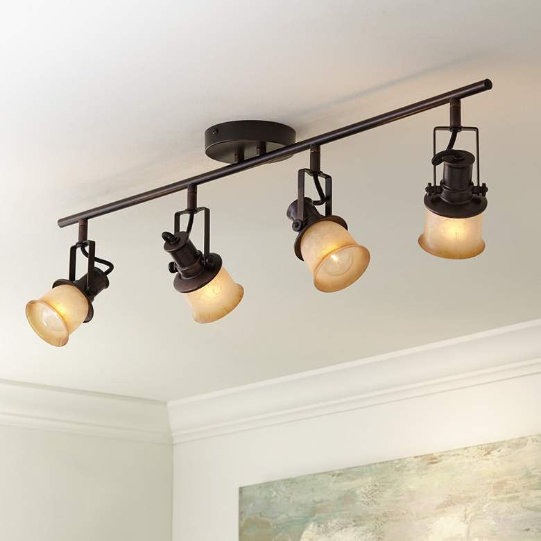 Image 1 Pro Track 34" Wide Bronze Finish 4-Light ceiling or wall Track Fixture