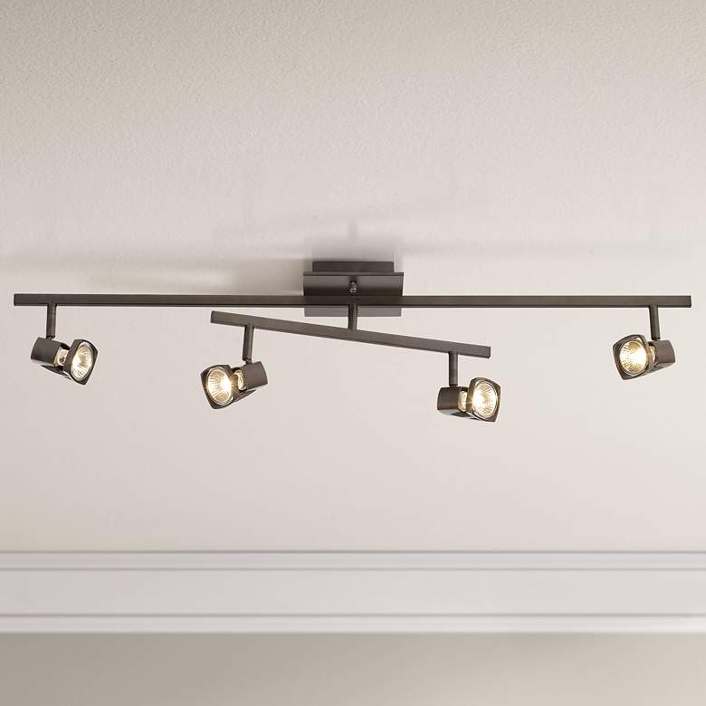 Image 1 Pro Track 36" Wide Bronze 4-Light Adjustable Track Style Ceiling Light