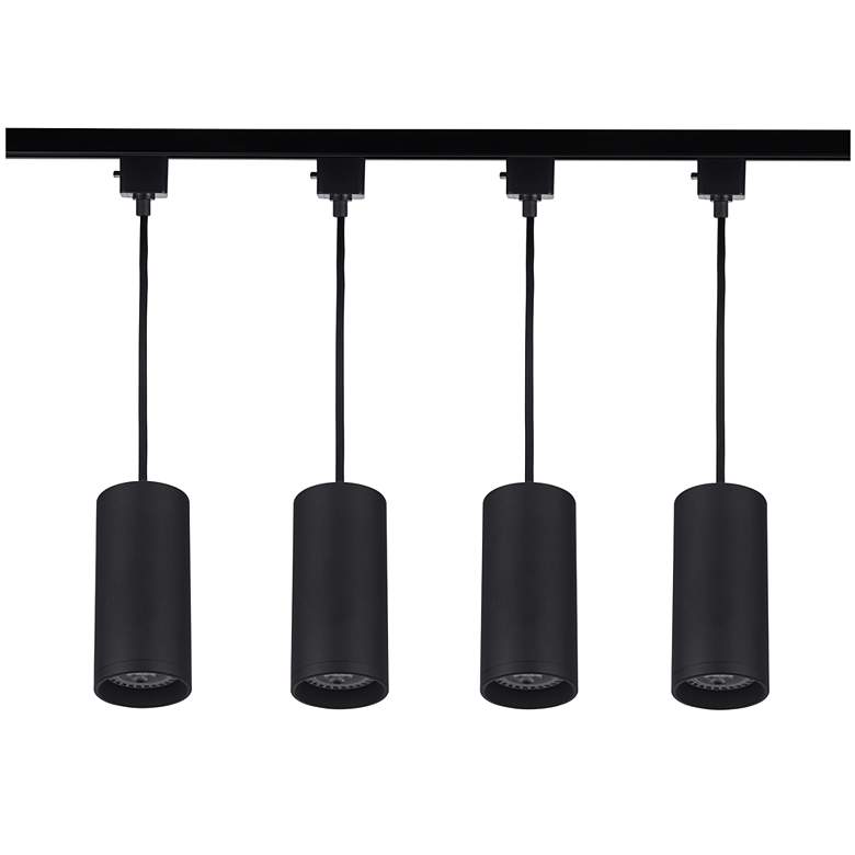 Image 1 Pro Track® 4-Light 45" Long Black Pendent 8.5W LED Light kit