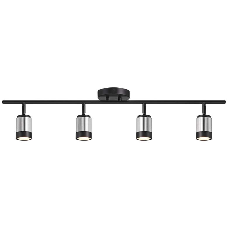 Image 1 Pro Track  4-Light Black/Brushed Nickel LED Ceiling or Wall Track Fixture