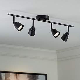 Image1 of Pro-Track 4-Light Black GU10 LED Wall or Ceiling Track Fixture
