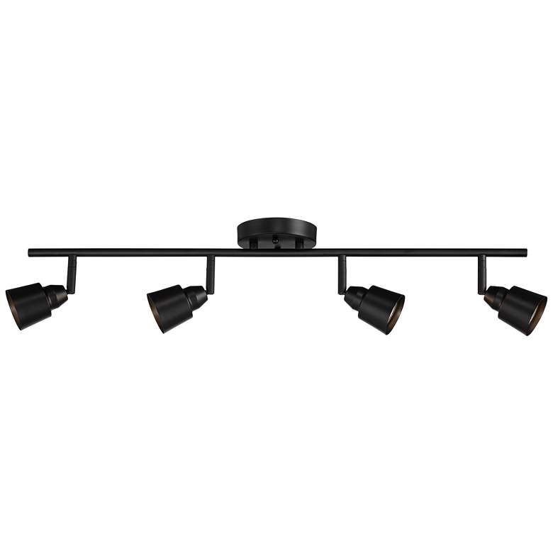 Image 4 Pro-Track 4-Light Black GU10 LED Wall or Ceiling Track Fixture. more views