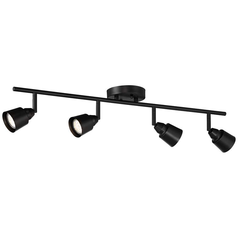 Image 5 Pro-Track 4-Light Black GU10 LED Wall or Ceiling Track Fixture. more views