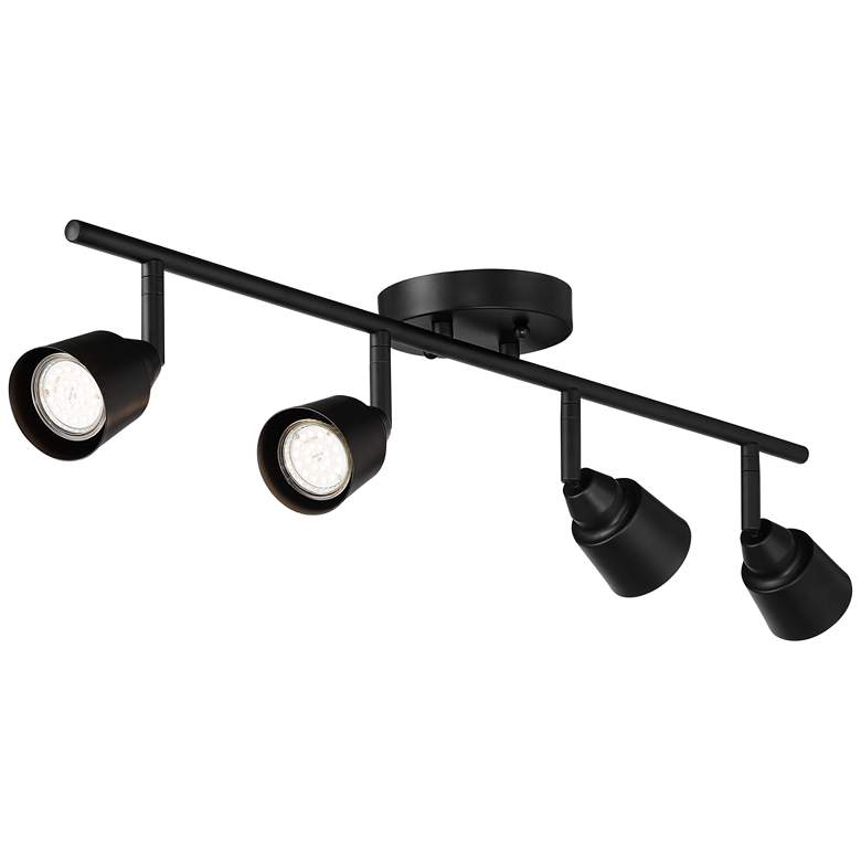 Image 6 Pro-Track 4-Light Black GU10 LED Wall or Ceiling Track Fixture. more views