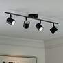 1_Pro Track  4-Light Black LED Ceiling or Wall Track Fixture