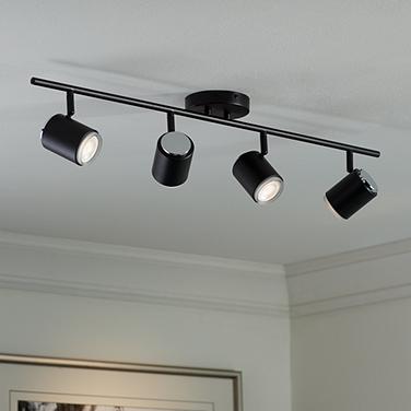 Pro Track  4-Light Black LED Ceiling or Wall Track Fixture