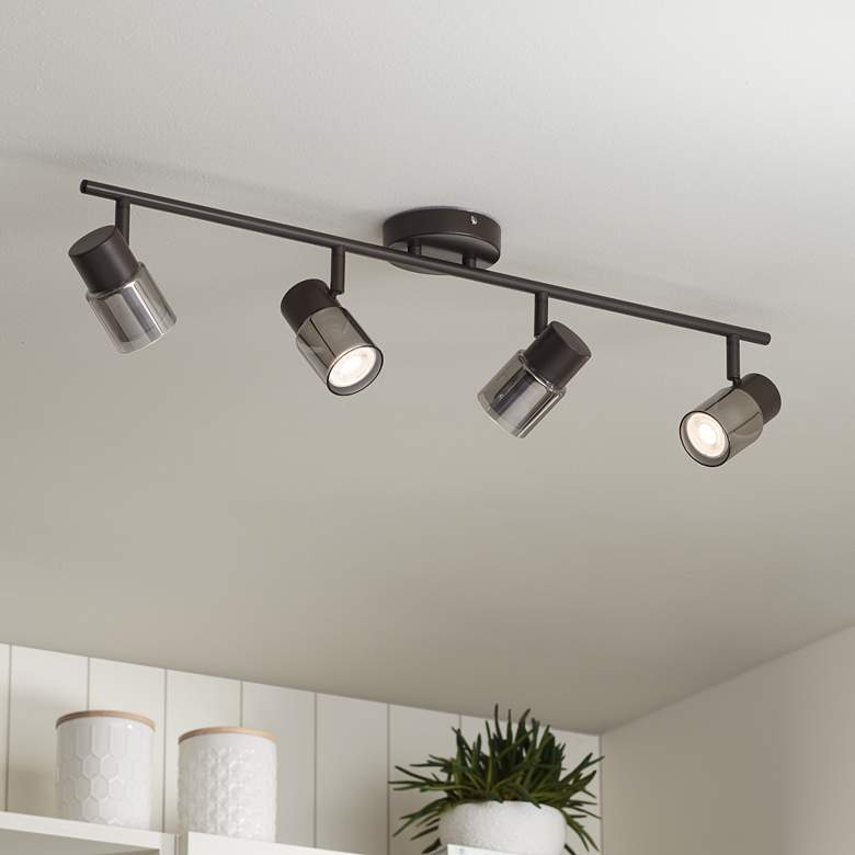 Image 1 Pro Track 4-Light Bronze Finish LED Track Fixture for Celling or Wall