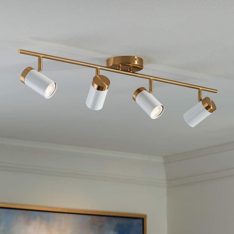 Image 1 Pro Track 4-Light White/Gold LED Track Fixture