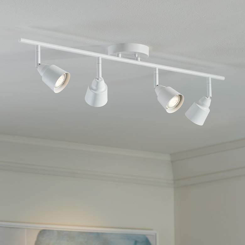 Image 1 Pro-Track 4-Light White GU10 LED Wall or Ceiling Track Fixture