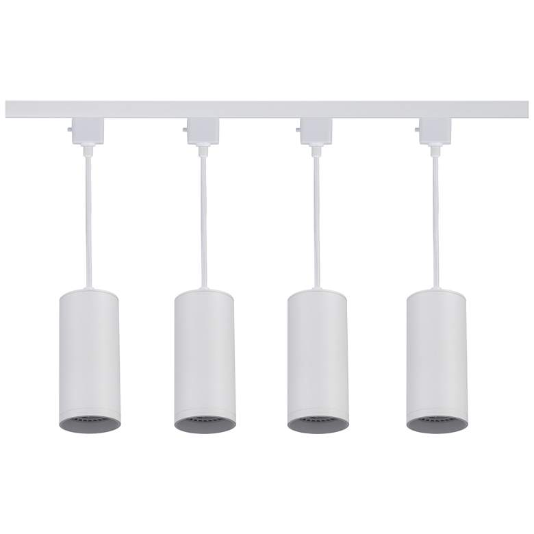 Image 1 Pro Track 4-Light White Pendant 8.5W LED Track Light Kit