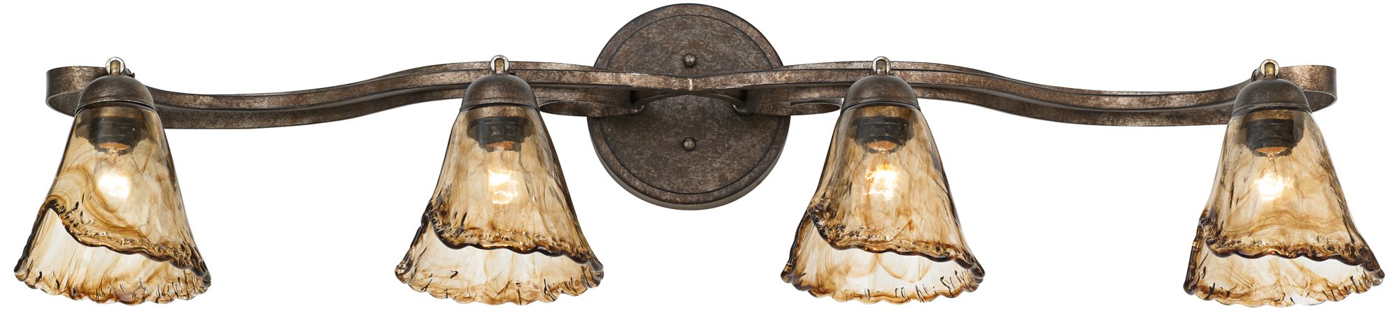 Pro Track 41" Wide Amber Scroll 4-Light Ceiling Track Fixture in scene