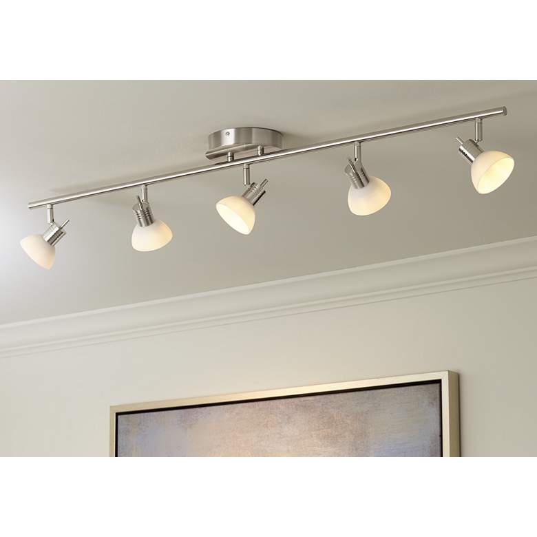 Image 1 Pro Track® 5-Light Frosted Glass LED Track Light Kit