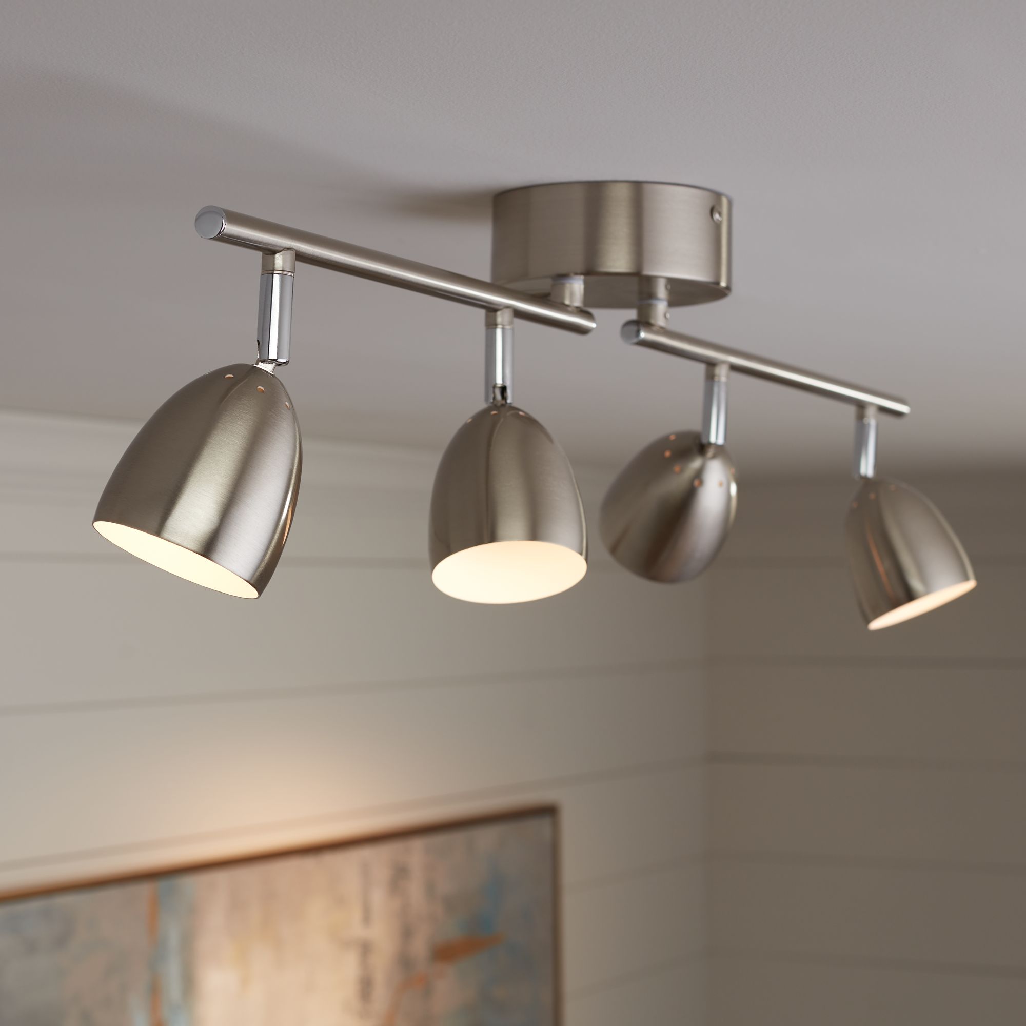 Pro Track Alexa 32 1/4" Satin Nickel 4-Light LED Ceiling Light