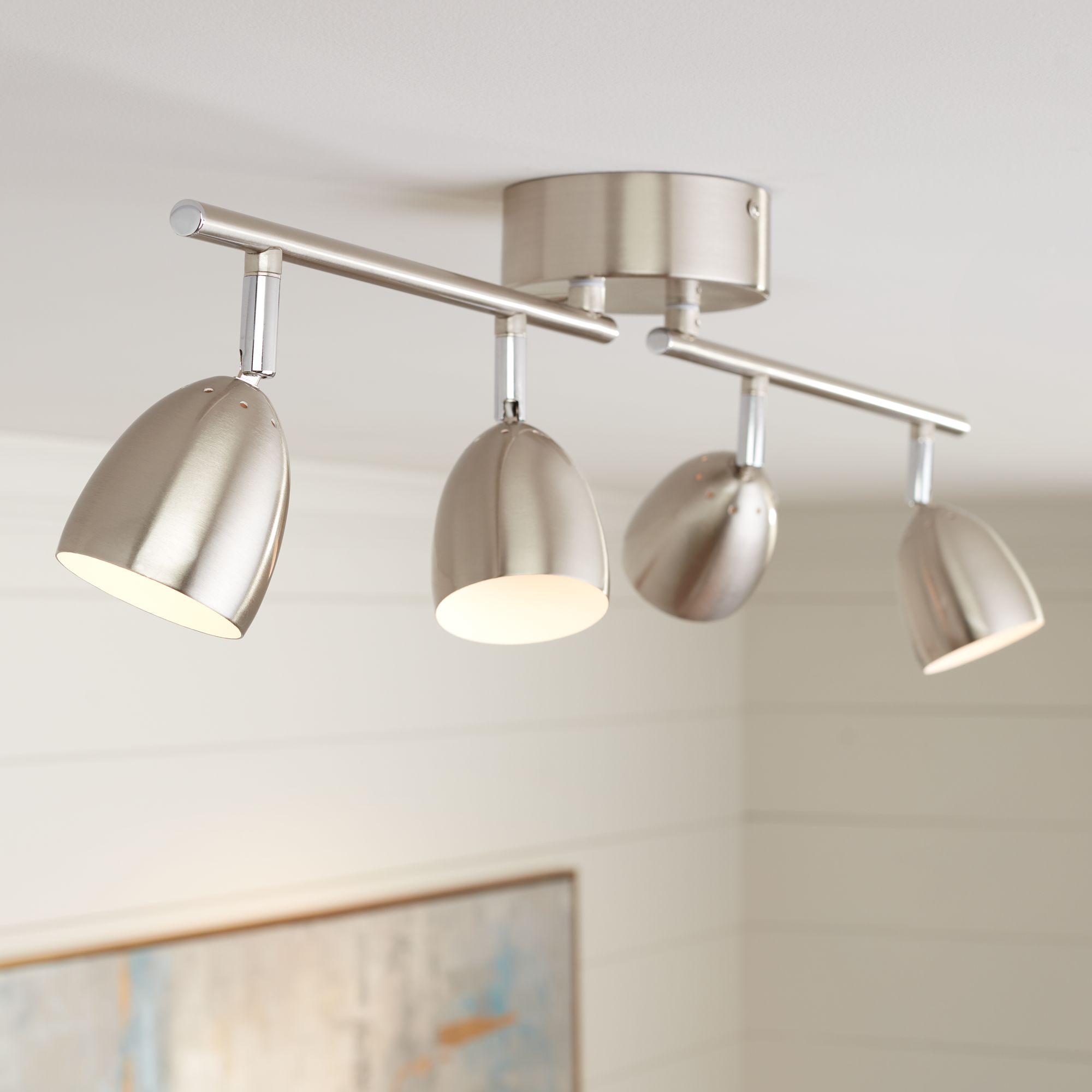 Pro Track Alexa 32 1/4" Satin Nickel 4-Light LED Ceiling Light