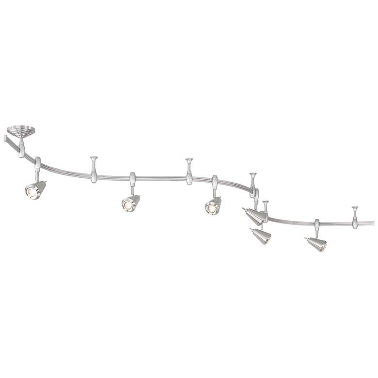 Image 6 Pro Track Ali 108" Wide 6-Light Nickel LED Monorail Track Light more views