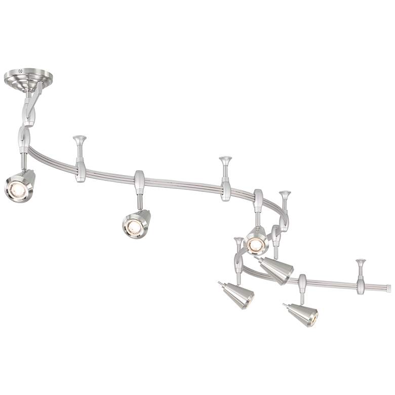 Image 7 Pro Track Ali 108" Wide 6-Light Nickel LED Monorail Track Light more views