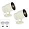 Pro Track Almond White 8" High LED Accent Uplights Set of 2