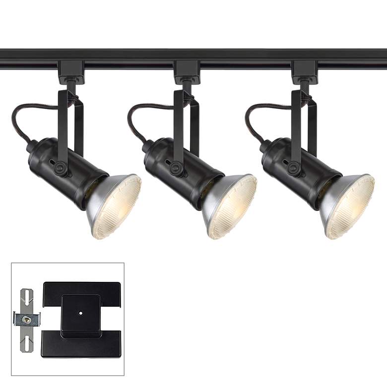 Image 1 Pro Track Archer 3-Light Black LED Floating Canopy Track Kit