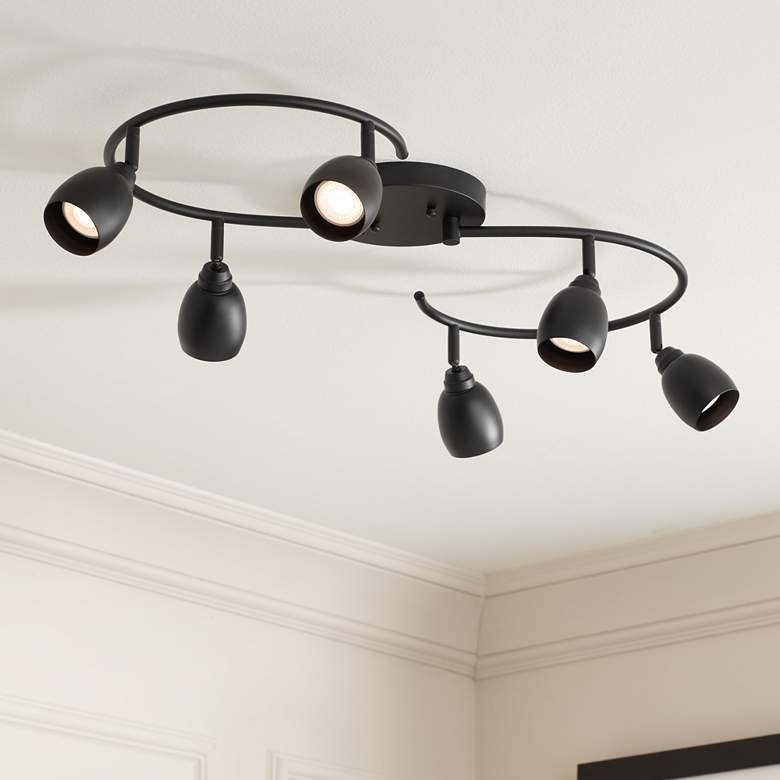 Image 1 Pro Track Ascend 31 1/4" Wide 6-Light Black S-Wave LED Track Fixture