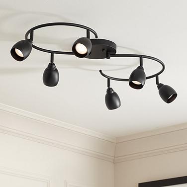 Pro Track Ascend 31 1/4" Wide 6-Light Black S-Wave LED Track Fixture