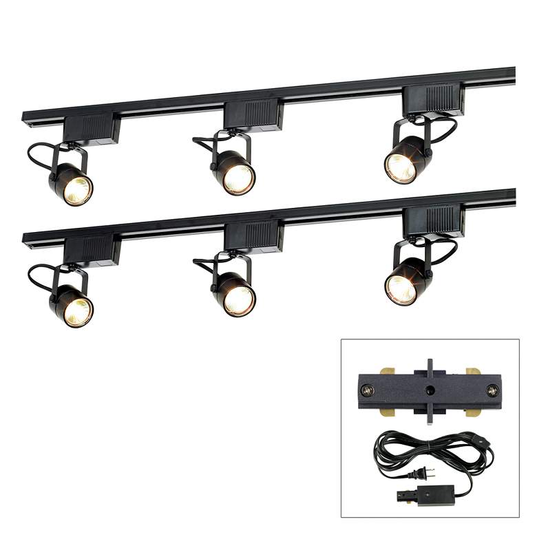 Image 1 Pro Track® Black 300W 6-Light LV Plug-In Linear Track Kit