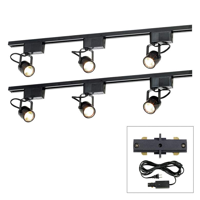 Image 1 Pro Track&#174; Black 300W 6-Light LV Plug-In Linear Track Kit