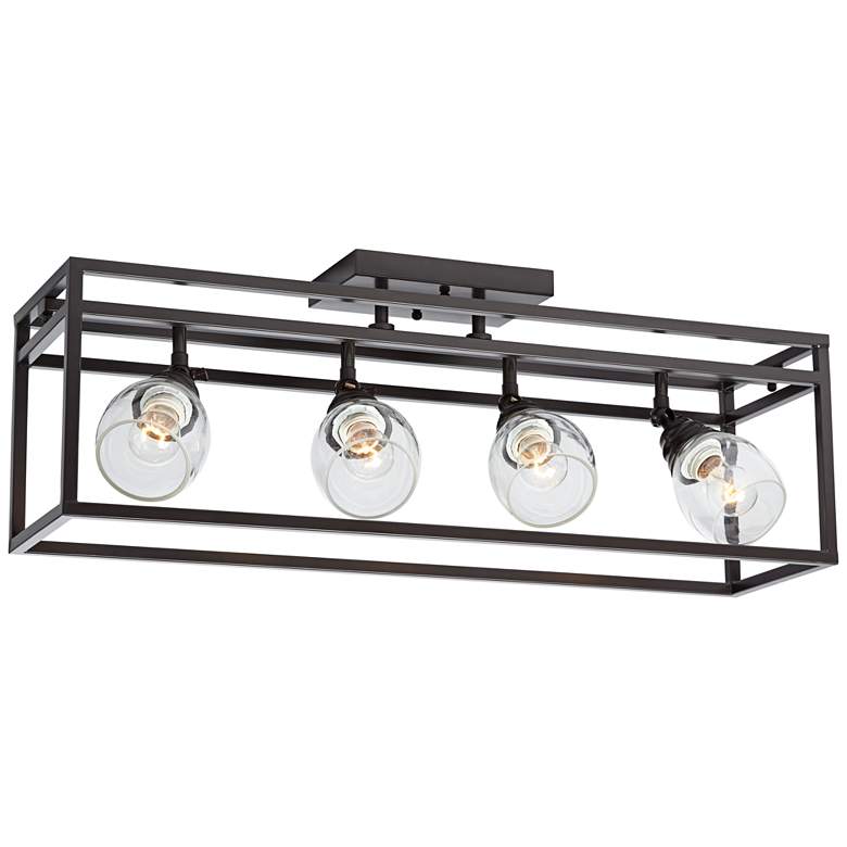 Image 1 Pro Track Brennan 29 1/2" Wide 4-Light Bronze Cage LED Track Fixture