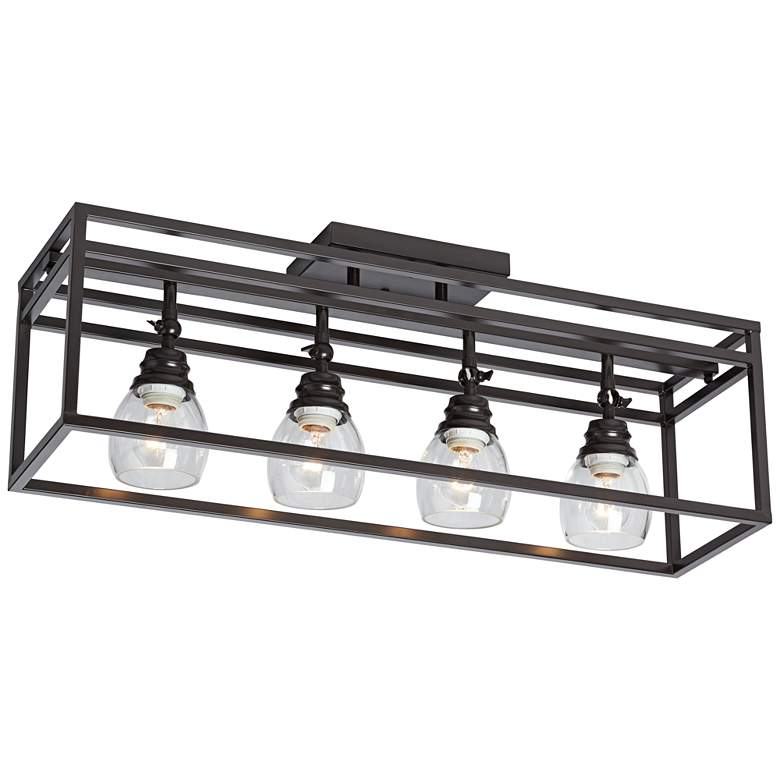 Image 5 Pro Track Brennan 29 1/2 inch Wide 4-Light Bronze Cage LED Track Fixture more views