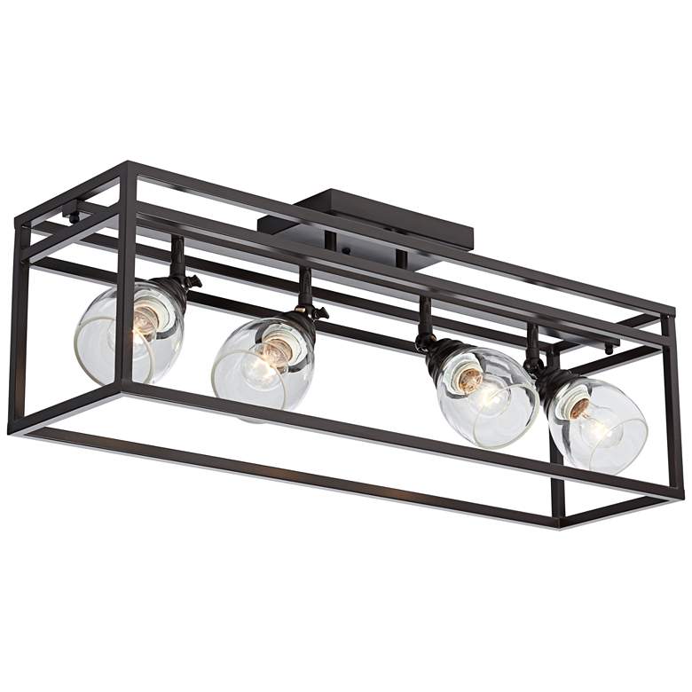 Image 7 Pro Track Brennan 29 1/2 inch Wide 4-Light Bronze Cage LED Track Fixture more views