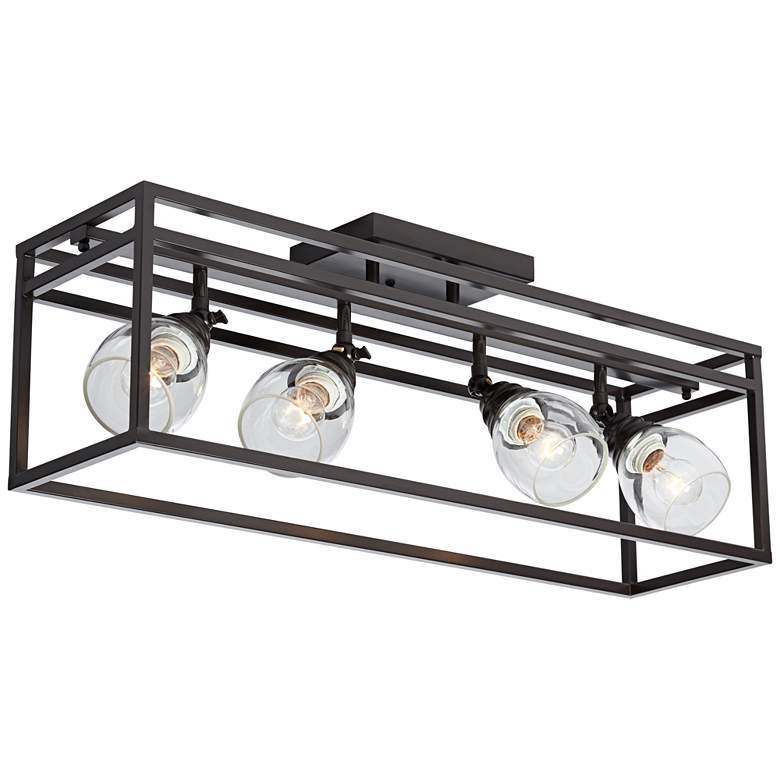 Image 7 Pro Track Brennan 29 1/2" Wide 4-Light Bronze Cage LED Track Fixture more views
