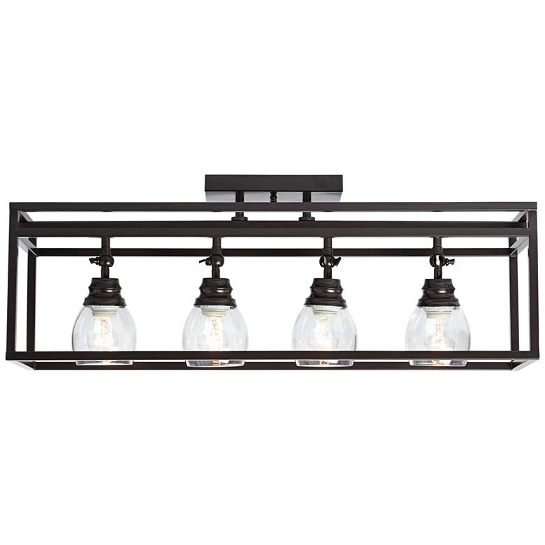 Image 7 Pro Track Brennan 29 1/2" Wide 4-Light Bronze Cage Track Fixture more views