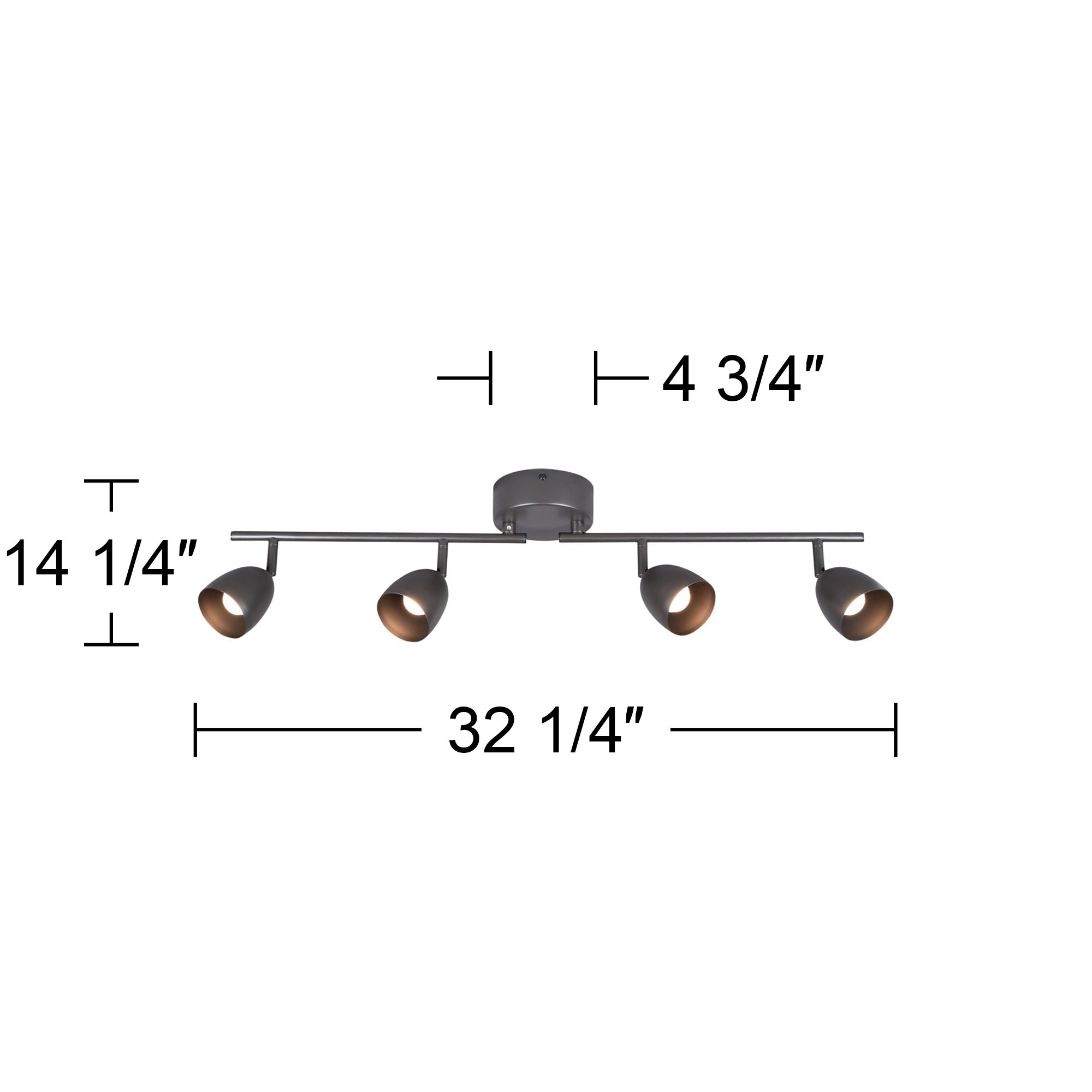 Pro Track Bronze 4Light White LED Track Fixture 86W81 Lamps Plus