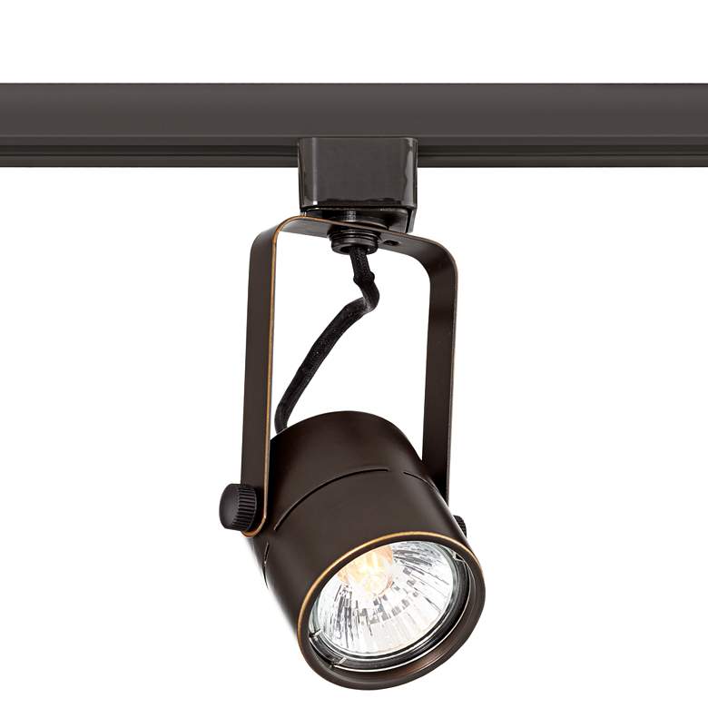 Image 1 Pro Track Bronze Cylinder LED Halo Track Head W/ Bulb