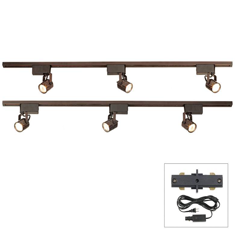 Image 1 Pro Track&#174; Bronze Finish 300W LV Plug-In Linear Track Kit