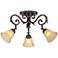 Pro Track® Bronze Scroll 3-Light Amber Glass Track Fixture