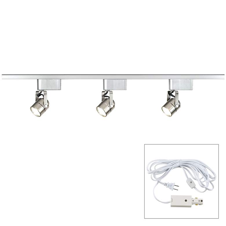 Image 1 Pro Track® Brushed Nickel Finish 3 Light Plug-In Track Light Kit