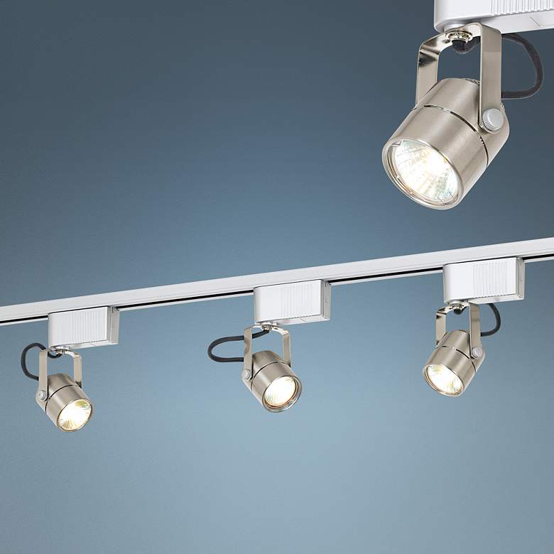Image 1 Pro Track® Brushed Steel  Three Lights Track Kit For Wall or Ceiling