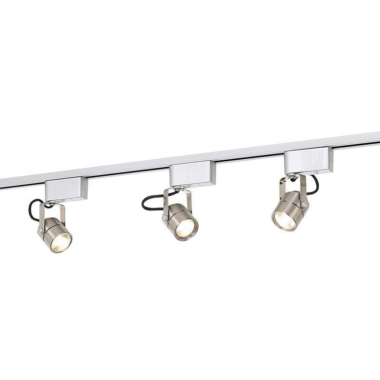 Pro Track&#174; Brushed Steel  Three Lights Track Kit For Wall or Ceiling more views