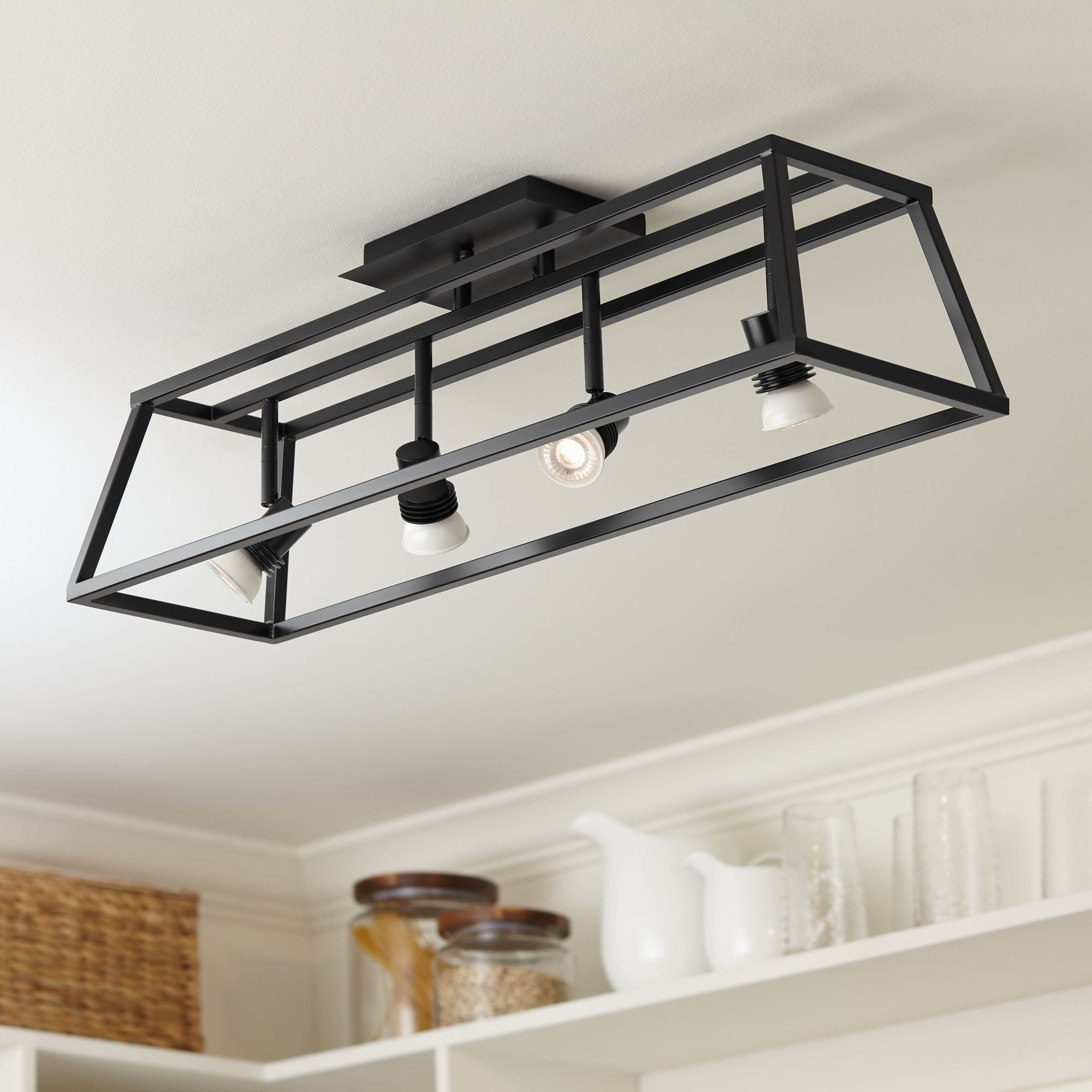 black cage light fixture