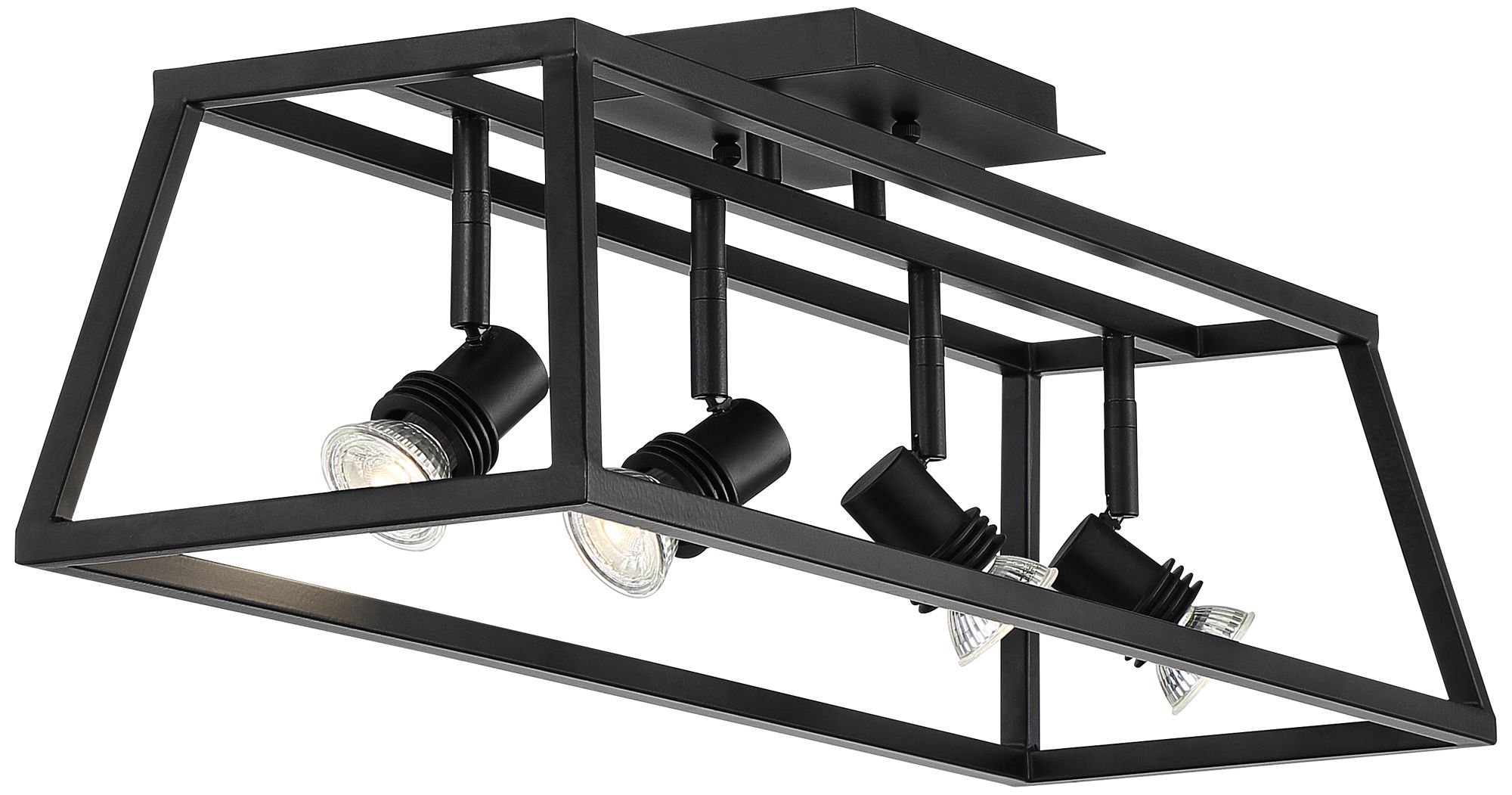 Pro Track Carmel Flat Black Cage 4-Light LED Track Fixture