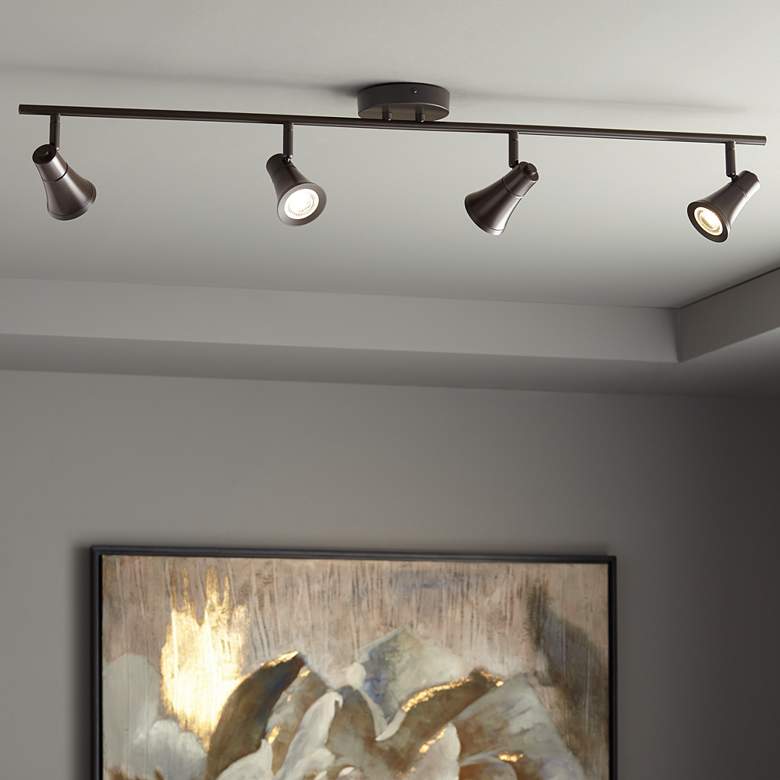 Image 1 Pro Track Castro 4-Light Bronze LED Track Fixture