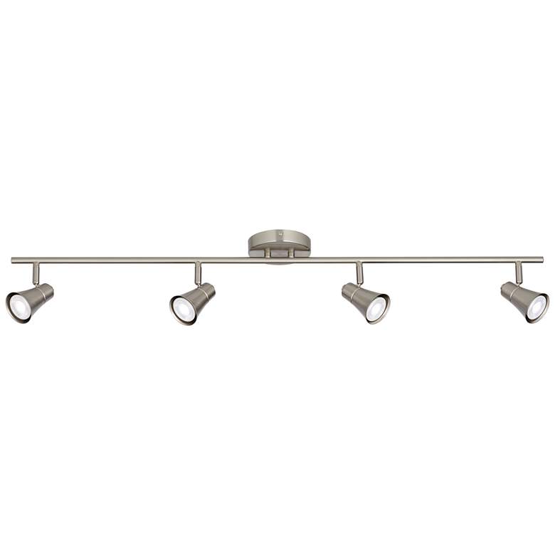 Image 2 Pro Track Castro 40" Wide 4-Light 6.5W GU10 Nickel LED Track Fixture