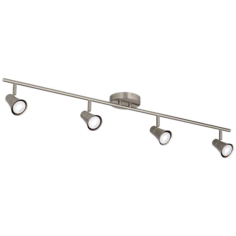 Image 5 Pro Track Castro 40" Wide 4-Light 6.5W GU10 Nickel LED Track Fixture more views