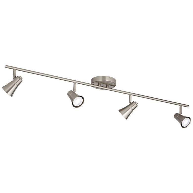 Image 7 Pro Track Castro 40" Wide 4-Light 6.5W GU10 Nickel LED Track Fixture more views