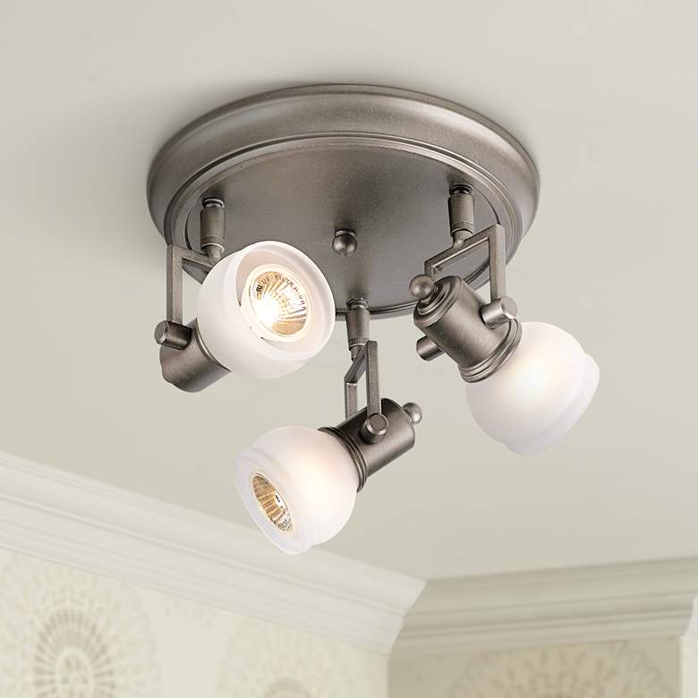 Image 2 Pro Track® Chace Pewter 10" Wide 3-Light Ceiling Light